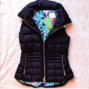 Lilly Pulitzer Black Bubble Vest | XXS
